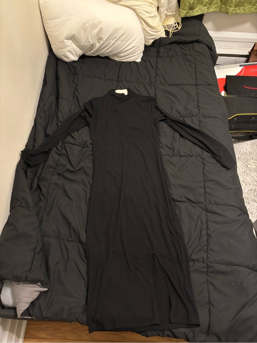 Workhall Black Long Sleeve Maxi Dress